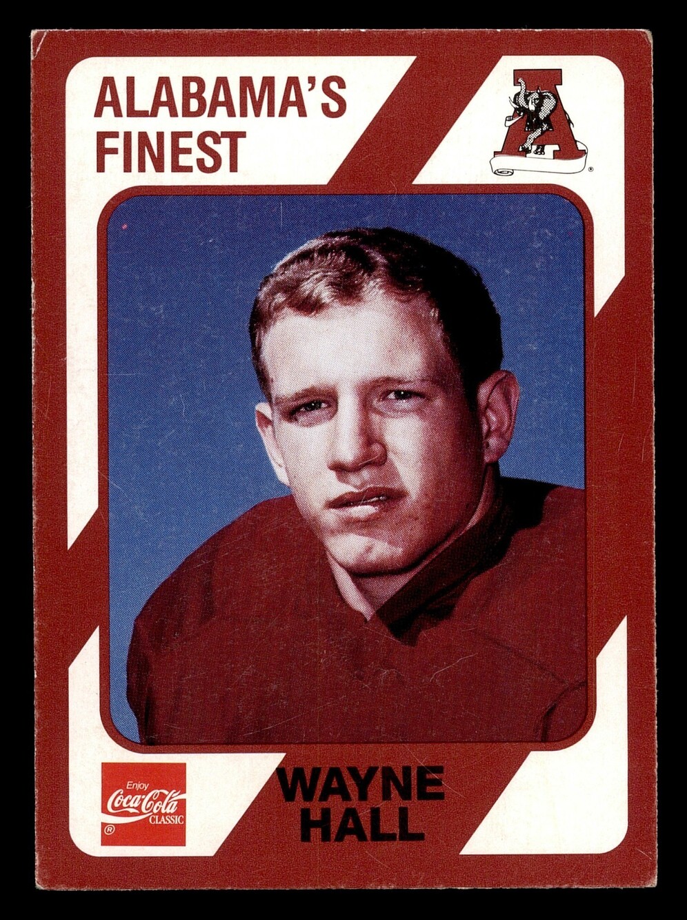1989 Collegiate Collection Coke Alabama Crimson Tide Wayne Hall Card #382